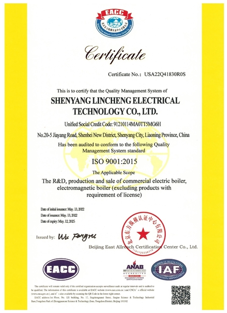 Trung Quốc shenyang lincheng Technology Co., Ltd Chứng chỉ