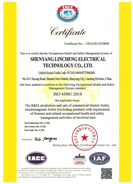 Trung Quốc shenyang lincheng Technology Co., Ltd Chứng chỉ
